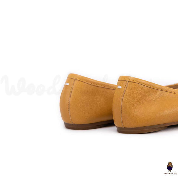 Unisex yellow leather tabi sandals size 35-45