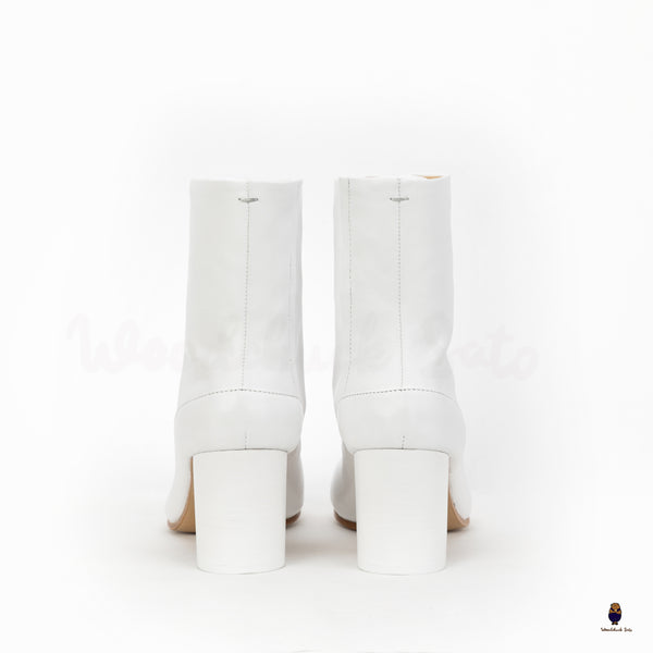 Tabi split toe men’s women’s 8cm heel leather boots EU35-48