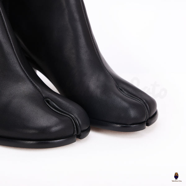 Neue Tabi Split-Toe Leder Herren Damen Stiefel Kalbsleder EU35-48 6cm Absatz verbesserte Version