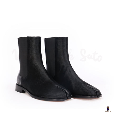 Tabi bottes en crin de cheval en cuir homme/femme à bout fendu EU35-47