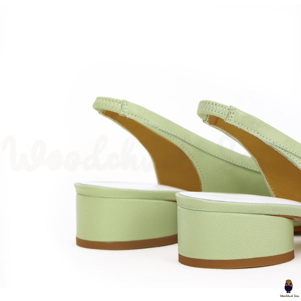 Sandales d’été en cuir sandales tabi vertes à bout fendu taille 35-45