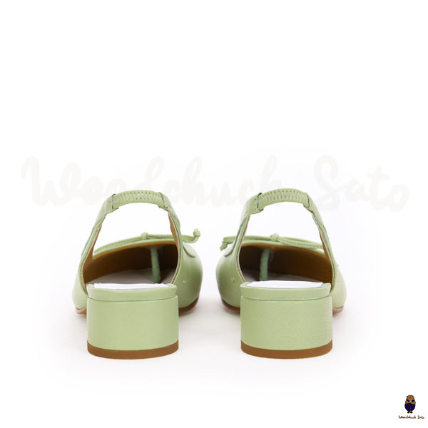 Sandales d’été en cuir sandales tabi vertes à bout fendu taille 35-45