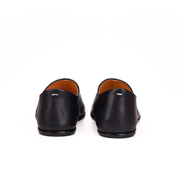 Black unisex sheep leather tabi split-toe shoes loafer size 35-47