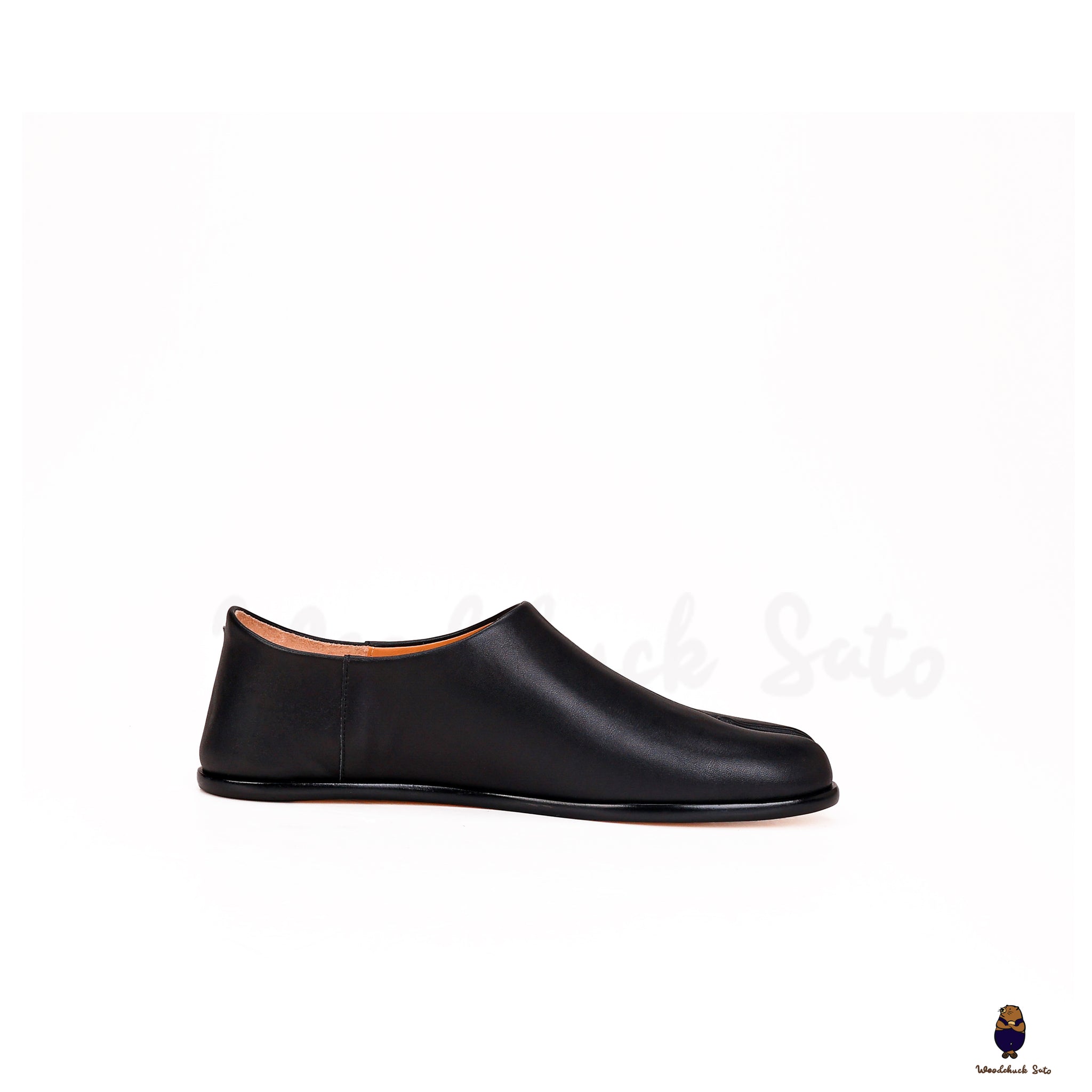 Black Women's men's summer leather tabi split-toe shoes loafer size 35-47