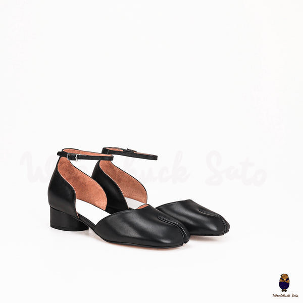 Sandales à brides d'été en cuir noir taille 35-45