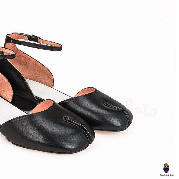 Black Leather summer strap sandals size 35-45
