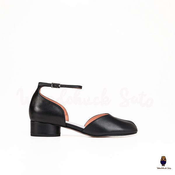 Black Leather summer strap sandals size 35-45