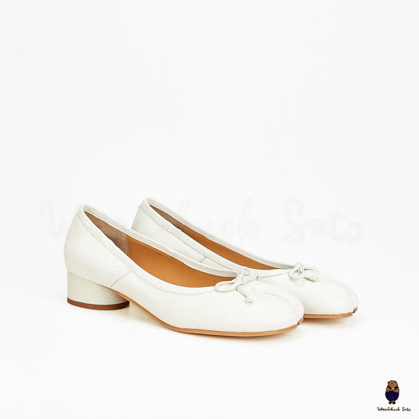 White Tabi split-toe leather Mary Jane flats 35-45