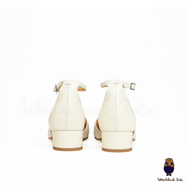 White Leather summer strap sandals size 35-45