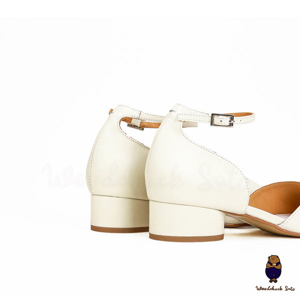 White Leather summer strap sandals size 35-45