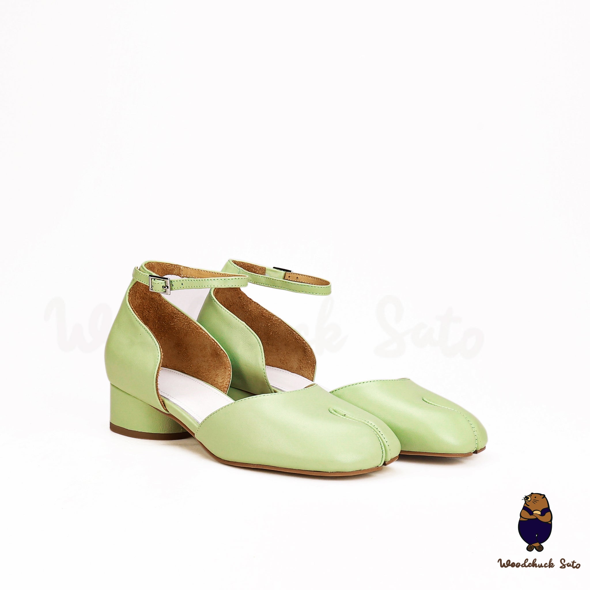 Sandales à brides d'été en cuir vert taille 35-45